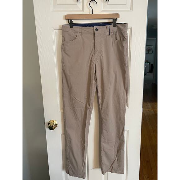 Johnnie-O Prep-formance Mens Golf Pants Size 33x34 Beige Straight Chino Solid - Picture 1 of 12